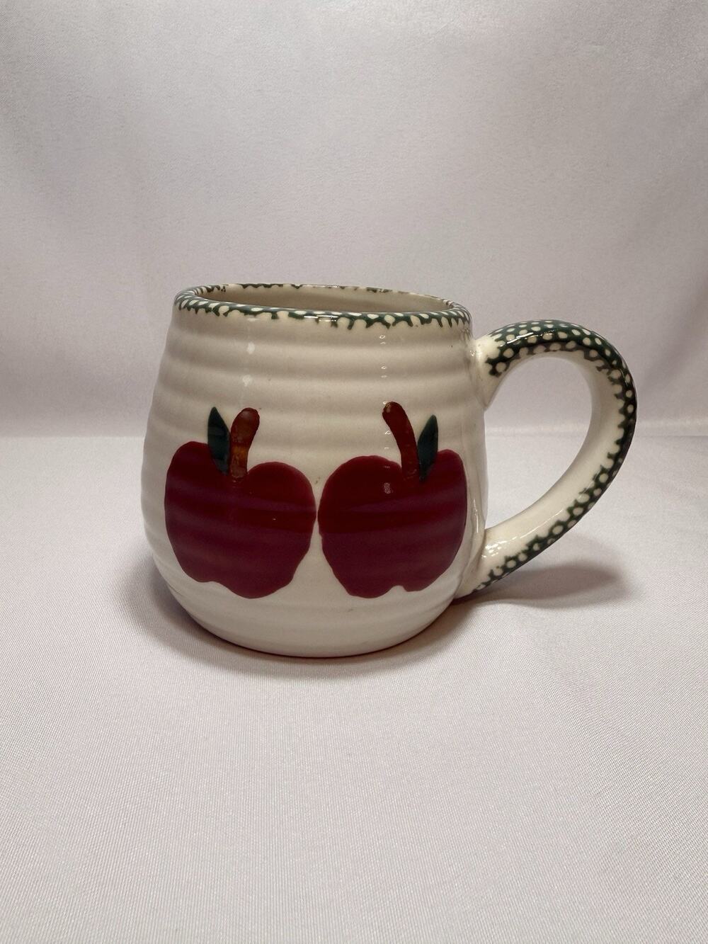 Vintage Checkered Apple Coffee Mug Teacher Fruit Gift Cottage Core